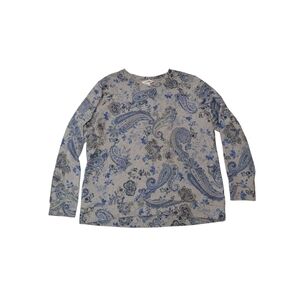 Northern Reflections Blue Paisley Long Sleeve Top
